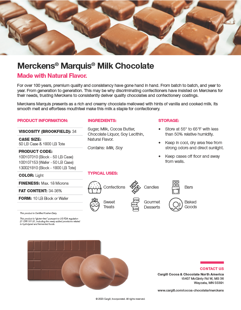 Merckens Marquis Milk Chocolate Buttons 50lb (Tempering Chocolate)